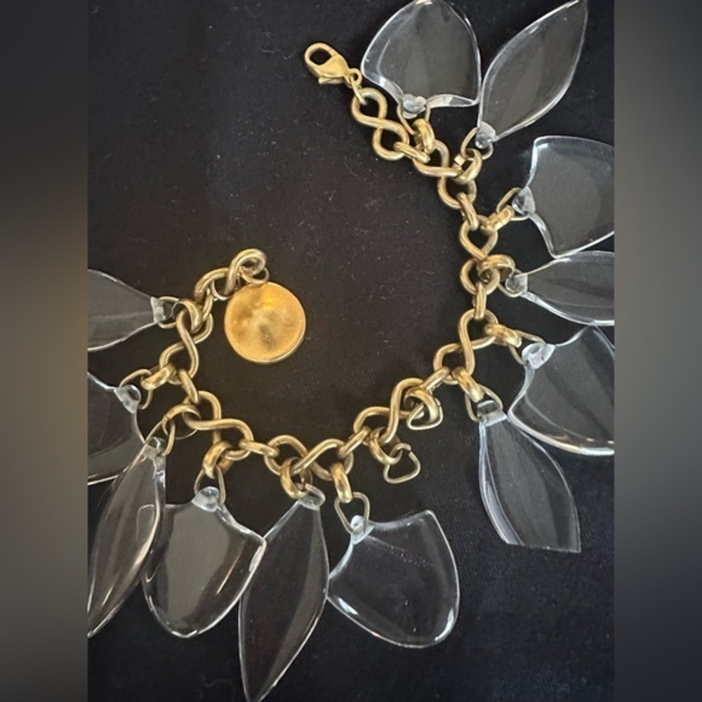 Rare Vintage Robert Lee Morris Glass Gold Bracelet